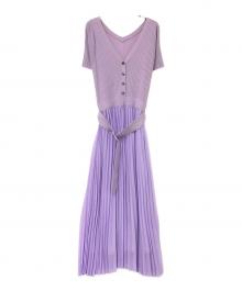 Diagram（ダイアグラム）の古着「ベルト付きノースリーブワンピース」｜パープル