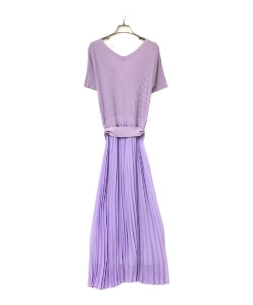 Diagram（ダイアグラム）Diagram (ダイアグラム) ベルト付きノースリーブワンピース パープル サイズ:36の古着・服飾アイテム
