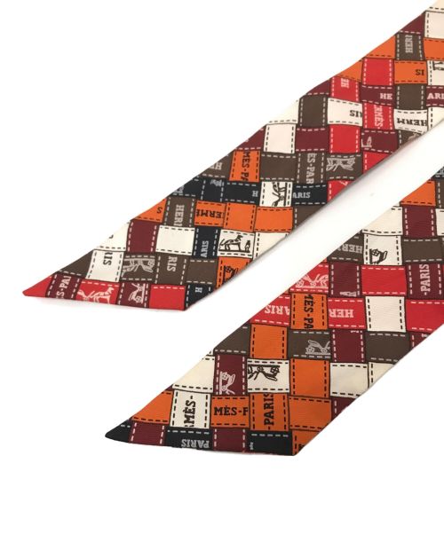 HERMES（エルメス）HERMES (エルメス) ツィリースカーフ ブラウン×オレンジ サイズ:下記参照の古着・服飾アイテム
