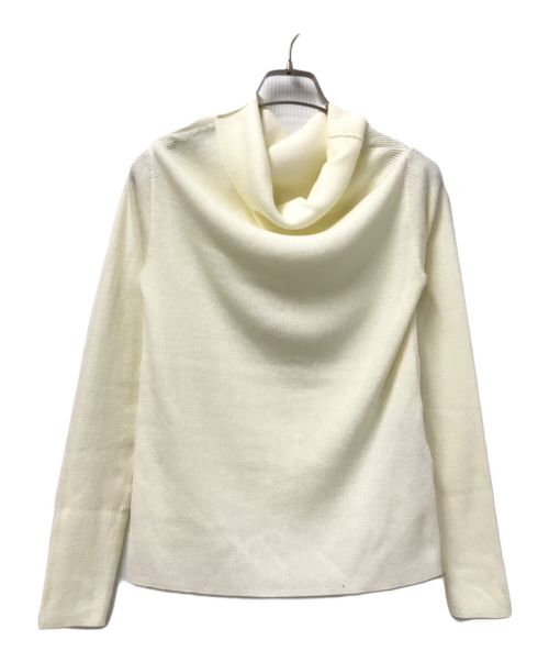 Mila Owen（ミラオーウェン）Mila Owen (ミラオーウェン) ドレープデザインオフショルニットトップス アイボリーの古着・服飾アイテム