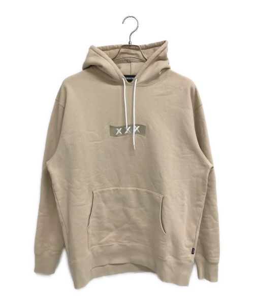GOD SELECTION XXX（ゴッドセレクショントリプルエックス）GOD SELECTION XXX (ゴッドセレクショントリプルエックス) ボックスロゴパーカー ベージュ サイズ:Lの古着・服飾アイテム
