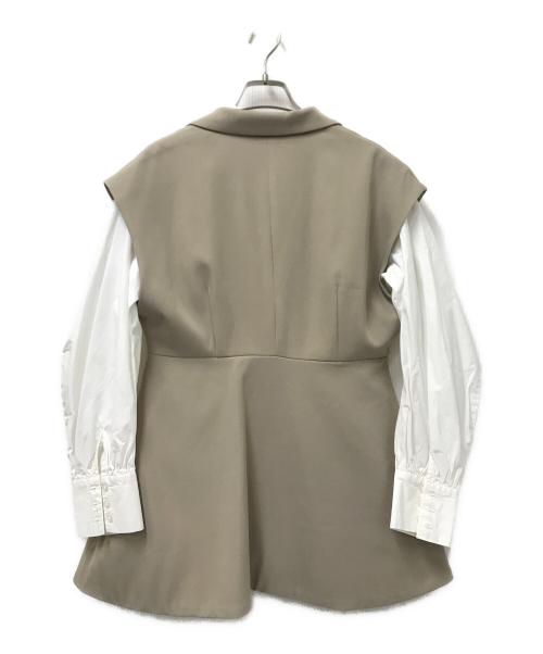 Ameri（アメリ）Ameri (アメリ) PEPLUM JACKET WITH PUFF BLOUSEジレ ベージュ サイズ:Sの古着・服飾アイテム