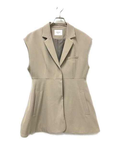 Ameri（アメリ）Ameri (アメリ) PEPLUM JACKET WITH PUFF BLOUSEジレ ベージュ サイズ:Sの古着・服飾アイテム