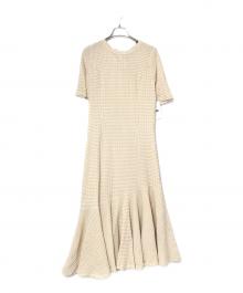 furfur（ファーファー）の古着「チェックワンピース」｜ベージュ×ホワイト