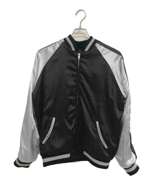 BACK STREET CRAWLER（バックストリートクローラー）BACK STREET CRAWLER (バックストリートクローラー) レディジャスティス刺繍スカジャン ブラック×パープル サイズ:Lの古着・服飾アイテム