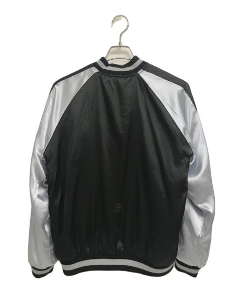 BACK STREET CRAWLER（バックストリートクローラー）BACK STREET CRAWLER (バックストリートクローラー) レディジャスティス刺繍スカジャン ブラック×パープル サイズ:Lの古着・服飾アイテム