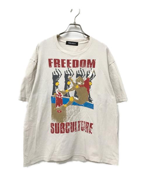 Subculture（サブカルチャー）Subculture (サブカルチャー) FREEDOMプリントTシャツ アイボリー サイズ:3の古着・服飾アイテム
