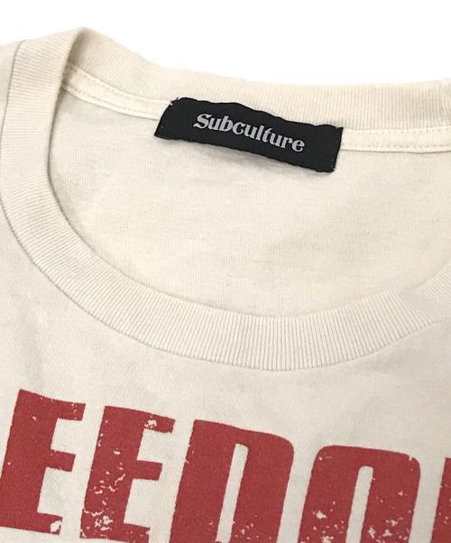 Subculture（サブカルチャー）Subculture (サブカルチャー) FREEDOMプリントTシャツ アイボリー サイズ:3の古着・服飾アイテム