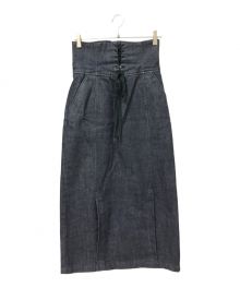 IENA LA BOUCLE（イエナ ラ ブークル）の古着「レースアップデニムスカート」｜インディゴ