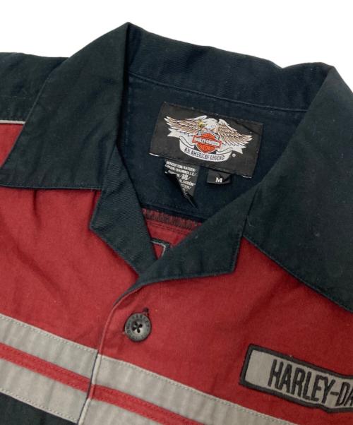 HARLEY-DAVIDSON（ハーレーダビッドソン）HARLEY-DAVIDSON (ハーレーダビッドソン) 半袖シャツ ブラック×オレンジ サイズ:Mの古着・服飾アイテム