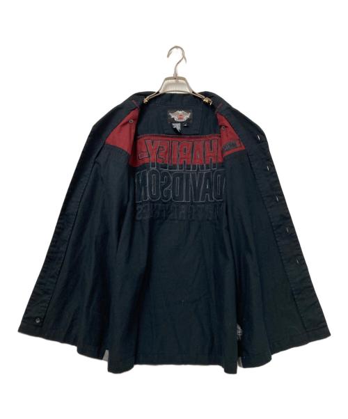 HARLEY-DAVIDSON（ハーレーダビッドソン）HARLEY-DAVIDSON (ハーレーダビッドソン) 半袖シャツ ブラック×オレンジ サイズ:Mの古着・服飾アイテム