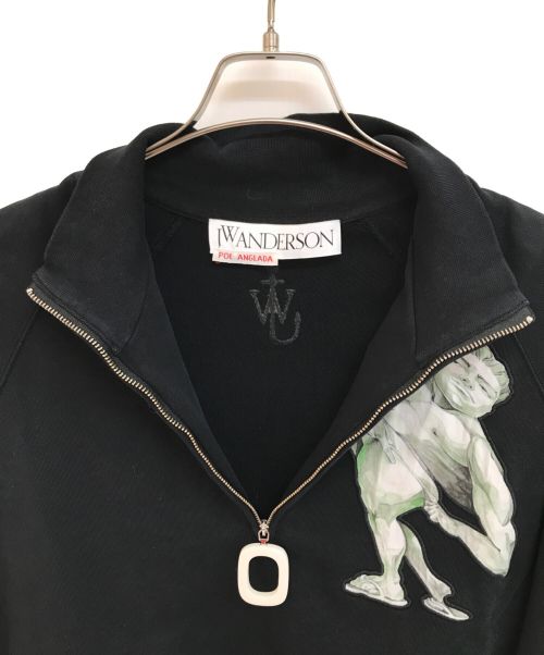 J.W.ANDERSON（ジェイダブリューアンダーソン）J.W.ANDERSON (ジェイダブリューアンダーソン) ハーフジップスウェット ブラック サイズ:XLの古着・服飾アイテム