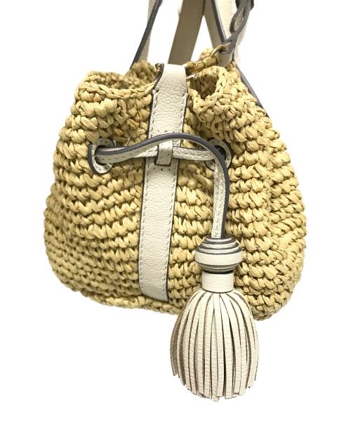 ANYA HINDMARCH（アニヤ・ハインドマーチ）ANYA HINDMARCH (アニヤハインドマーチ) Small Drowstring Straw Crossbody Tote bag ベージュ サイズ:下記参照の古着・服飾アイテム