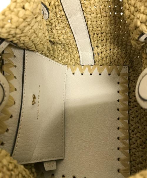 ANYA HINDMARCH（アニヤ・ハインドマーチ）ANYA HINDMARCH (アニヤハインドマーチ) Small Drowstring Straw Crossbody Tote bag ベージュ サイズ:下記参照の古着・服飾アイテム