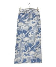 MSGM（エムエスジーエム）の古着「コットンブレンド “DAISY”ジャガード スカート」｜ホワイト×ブルー