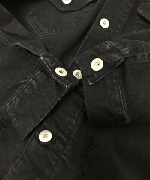 WHITELAND（ホワイトランド）WHITELAND (ホワイトランド) ダメージ加工ブラックデニムジャケット ブラック サイズ:Fの古着・服飾アイテム