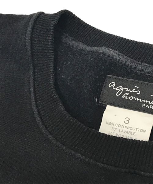 agnes b homme（アニエスベーオム）agnes b homme (アニエスベーオム) ロゴスウェット ブラック サイズ:3の古着・服飾アイテム