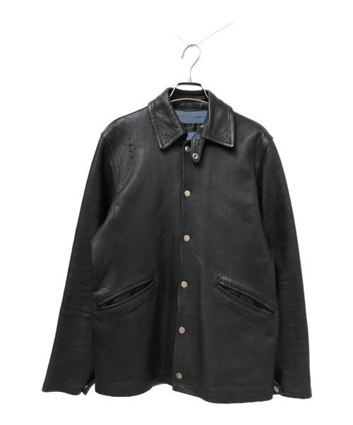 FAR EASTERN ENTHUSIAST（ファーイースタンエンスージアスト）FAR EASTERN ENTHUSIAST (ファーイースタンエンスージアスト) レザージャケット ブラック サイズ:Lの古着・服飾アイテム