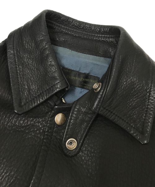 FAR EASTERN ENTHUSIAST（ファーイースタンエンスージアスト）FAR EASTERN ENTHUSIAST (ファーイースタンエンスージアスト) レザージャケット ブラック サイズ:Lの古着・服飾アイテム