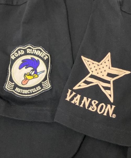 VANSON（バンソン）VANSON (バンソン) 刺繍Tシャツ ブラック サイズ:Mの古着・服飾アイテム