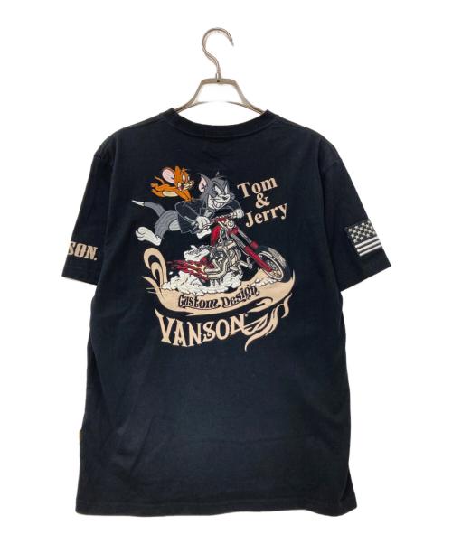 VANSON（バンソン）VANSON (バンソン) 刺繍Tシャツ ブラック サイズ:Mの古着・服飾アイテム
