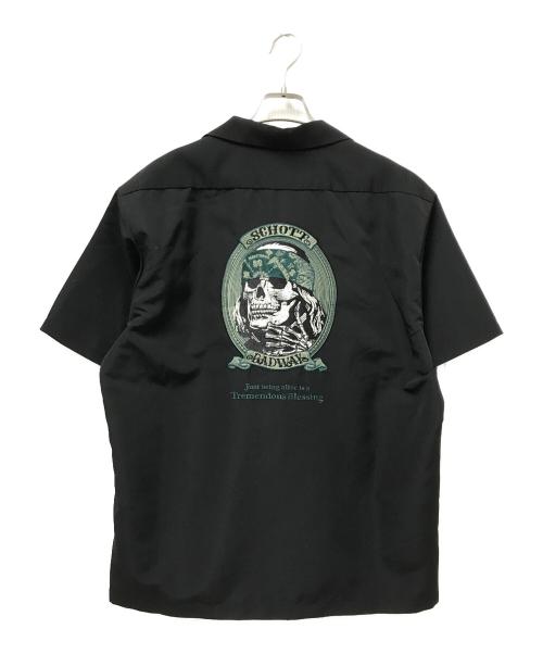 Schott（ショット）Schott (ショット) 半袖ワークシャツ ブラック サイズ:Mの古着・服飾アイテム