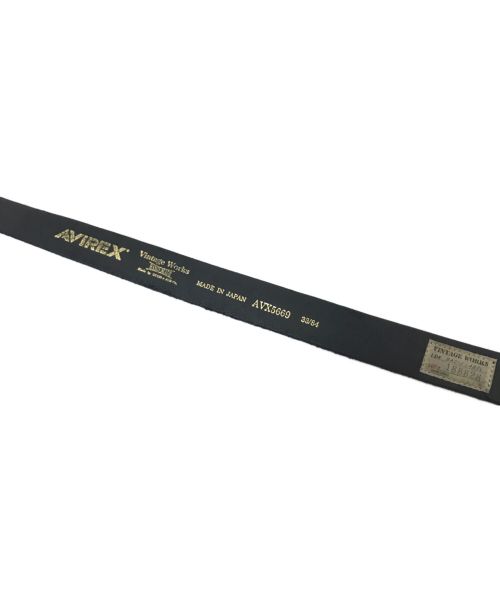 AVIREX（アヴィレックス）AVIREX (アヴィレックス) VINTAGE WORKS (ヴィンテージワークス) レザーベルト ブラック サイズ:33/84の古着・服飾アイテム