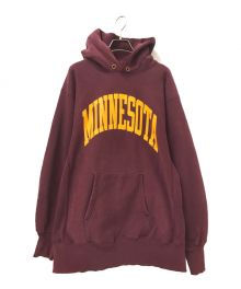 Champion REVERSE WEAVE（チャンピオン リバース ウィーブ）の古着「カレッジプリントパーカー」｜ボルドー