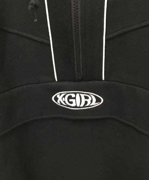X-GIRL（エックスガール）X-GIRL (エックスガール) SWEAT ANORAK DRESS ブラック サイズ:Sの古着・服飾アイテム