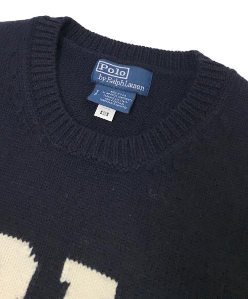 POLO RALPH LAUREN（ポロ・ラルフローレン）POLO RALPH LAUREN (ポロ・ラルフローレン) RLウールセーター ネイビー サイズ:Sの古着・服飾アイテム