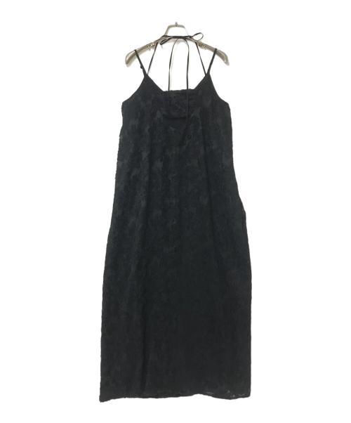 STYLE MIXER（スタイルミキサー）STYLE MIXER (スタイルミキサー) プリーツジャガードキャミワンピース ブラック サイズ:Mの古着・服飾アイテム