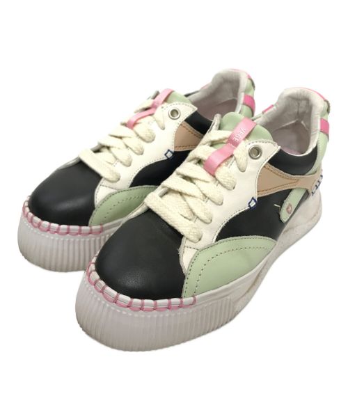 VEGE（ベジ）VEGE (ベジ) スニーカー グリーン×ブラック×ベージュ サイズ:37の古着・服飾アイテム