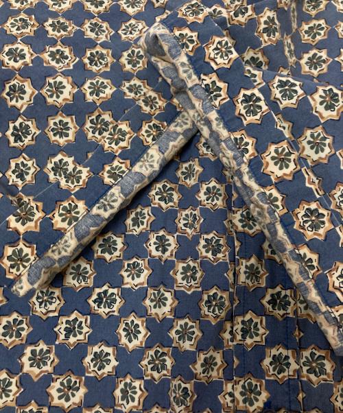 Calvin Klein Sports（カルバンクラインスポーツ）Calvin Klein Sports (カルバンクラインスポーツ) 総柄半袖シャツ ネイビー×ベージュ サイズ:Lの古着・服飾アイテム