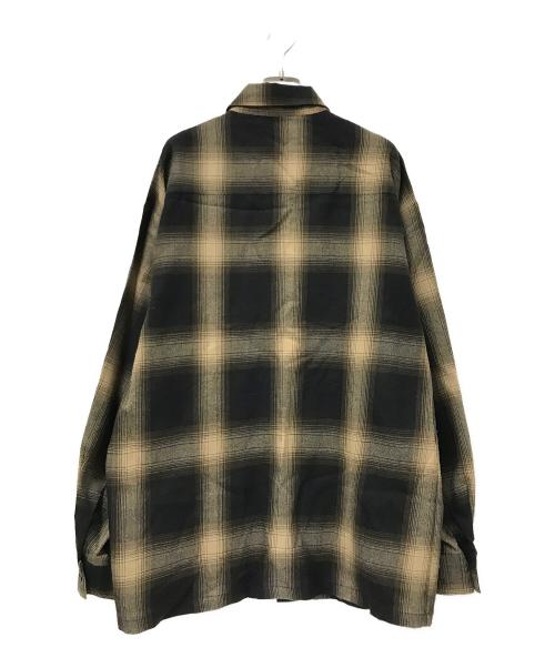 CalTop（キャルトップ）CalTop (キャルトップ) オンブレチェックシャツ ベージュ×ブラック サイズ:Mの古着・服飾アイテム
