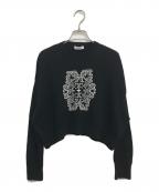 MaxMaraマックスマーラ）の古着「ジャガードウールクロップドセーター」｜ブラック