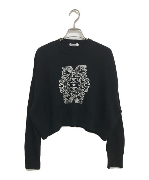 MaxMara（マックスマーラ）MaxMara (マックスマーラ) ジャガードウールクロップドセーター ブラック サイズ:不明の古着・服飾アイテム