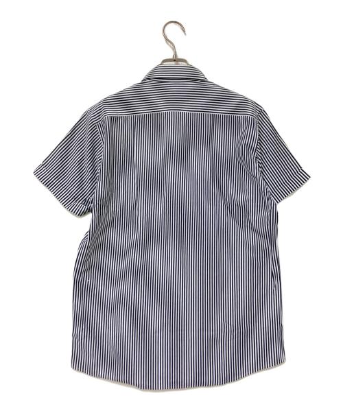 LACOSTE（ラコステ）LACOSTE (ラコステ) 半袖ストライプシャツシャツ ネイビー サイズ:Mの古着・服飾アイテム