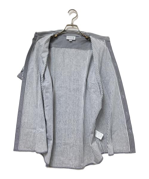LACOSTE（ラコステ）LACOSTE (ラコステ) 半袖ストライプシャツシャツ ネイビー サイズ:Mの古着・服飾アイテム
