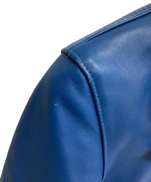 Lewis Leathers（ルイスレザース）Lewis Leathers (ルイスレザース) サイクロンダブルライダースジャケット ブルー サイズ:34の古着・服飾アイテム