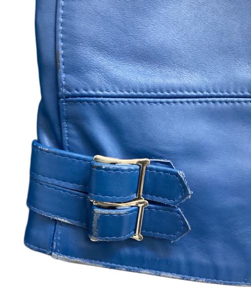 Lewis Leathers（ルイスレザース）Lewis Leathers (ルイスレザース) サイクロンダブルライダースジャケット ブルー サイズ:34の古着・服飾アイテム