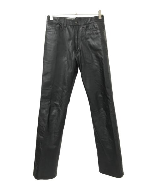 MONSIEUR NICOLE（ムッシュニコル）MONSIEUR NICOLE (ムッシュニコル) レザーパンツ ブラック サイズ:46の古着・服飾アイテム