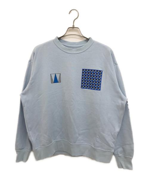 SEQUEL（シークエル）SEQUEL (シークエル) WEEKEND (ウィークエンド) PRINT SWEAT SHIRTS ブルー サイズ:Lの古着・服飾アイテム