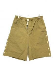 GUCCI（グッチ）の古着「PRINTED LOGO LEG SHORT」｜オリーブ