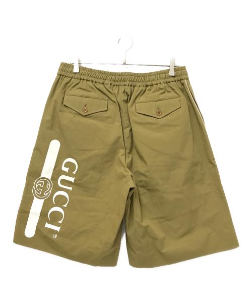 GUCCI（グッチ）GUCCI (グッチ) PRINTED LOGO LEG SHORT オリーブ サイズ:50の古着・服飾アイテム