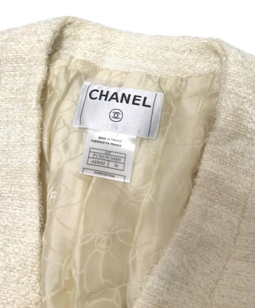 CHANEL（シャネル）CHANEL (シャネル) ノーカラージャケット アイボリー サイズ:36の古着・服飾アイテム