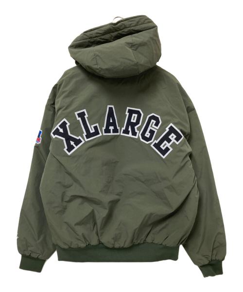 X-LARGE（エクストララージ）X-LARGE (エクストララージ) NYLON PUFFER JACKET グリーン サイズ:Lの古着・服飾アイテム