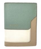 MARNIマルニ）の古着「サフィアーノレザー製二つ折りウォレット」｜グリーン×ベージュ