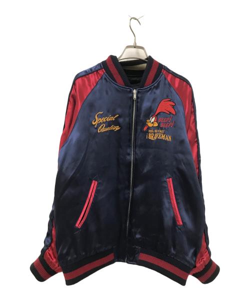 THE BRAVEMAN（ザ ブレイブマン）THE BRAVEMAN (ザ ブレイブマン) リバーシブルスカジャン レッド×ブラック サイズ:Mの古着・服飾アイテム