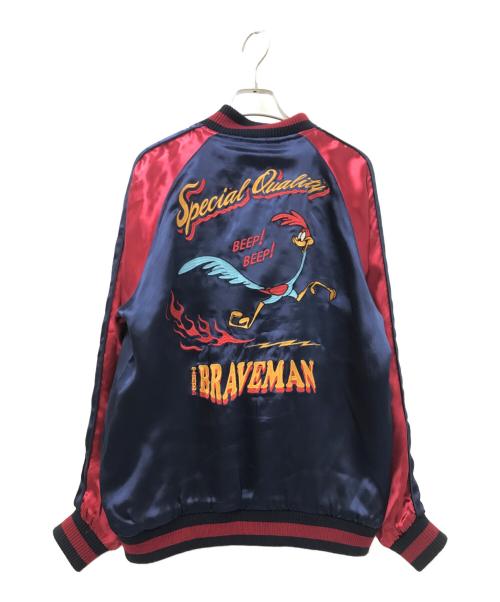 THE BRAVEMAN（ザ ブレイブマン）THE BRAVEMAN (ザ ブレイブマン) リバーシブルスカジャン レッド×ブラック サイズ:Mの古着・服飾アイテム