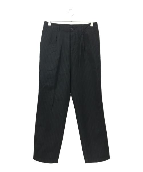 nestrobe confect（ネストローブ コンフェクト）nestrobe confect (ネストローブ コンフェクト) リネンウールストライプパンツ ブラック サイズ:3の古着・服飾アイテム